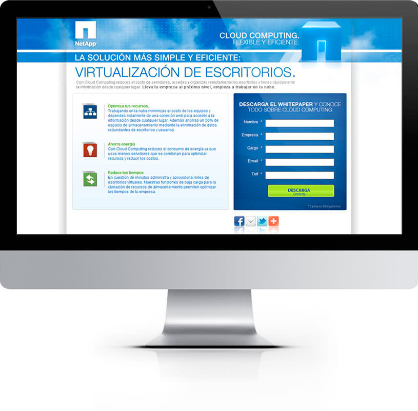 Maquetación de Landing Pages Netapp