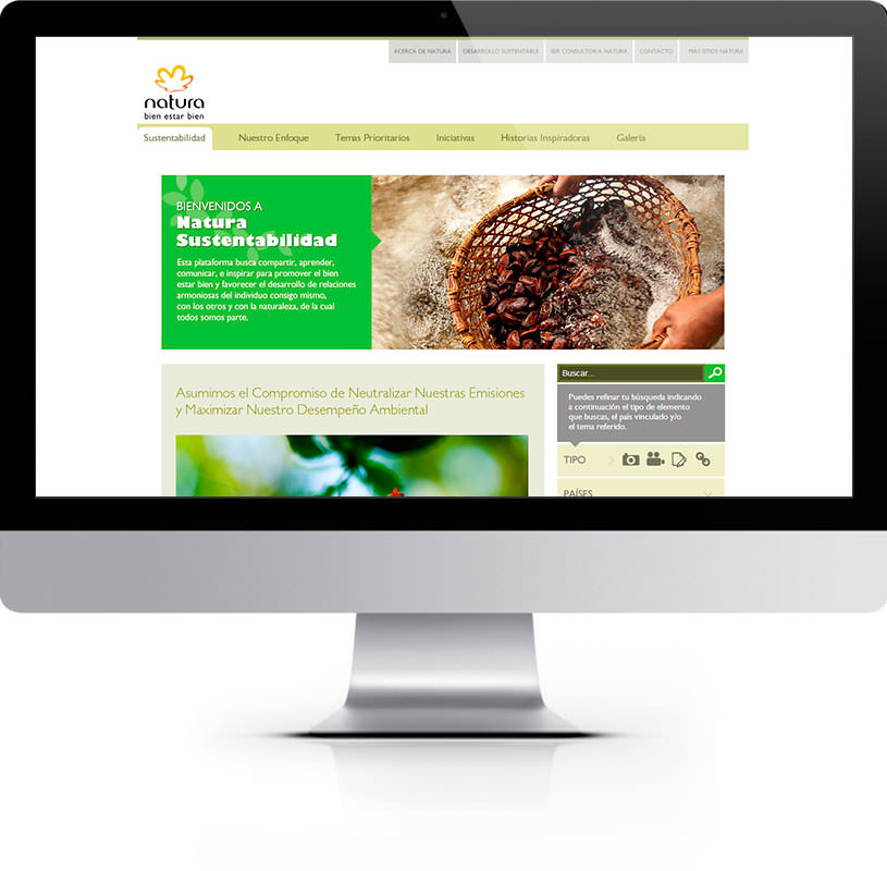 Maquetación Web - Natura Sustentabilidad
