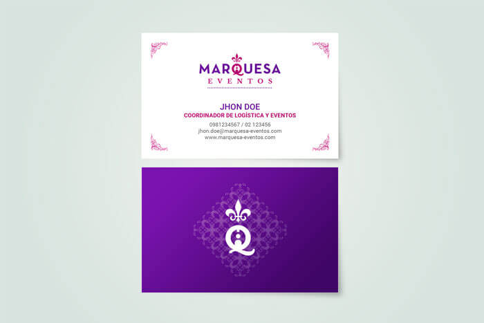 Tarjetas personales Marquesa Eventos